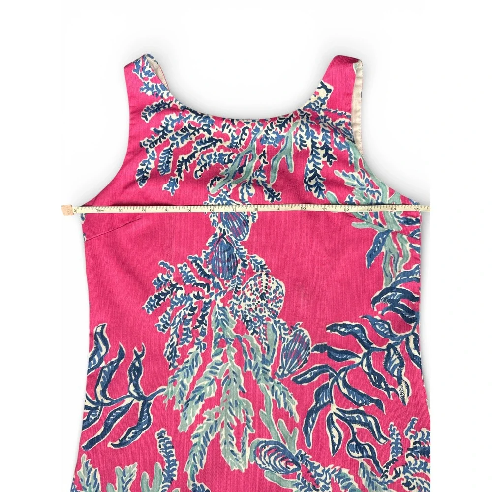 Lilly Pulitzer Girls Pink Coral Reef Print Shift Dress Starfish Zipper‎ Size 14